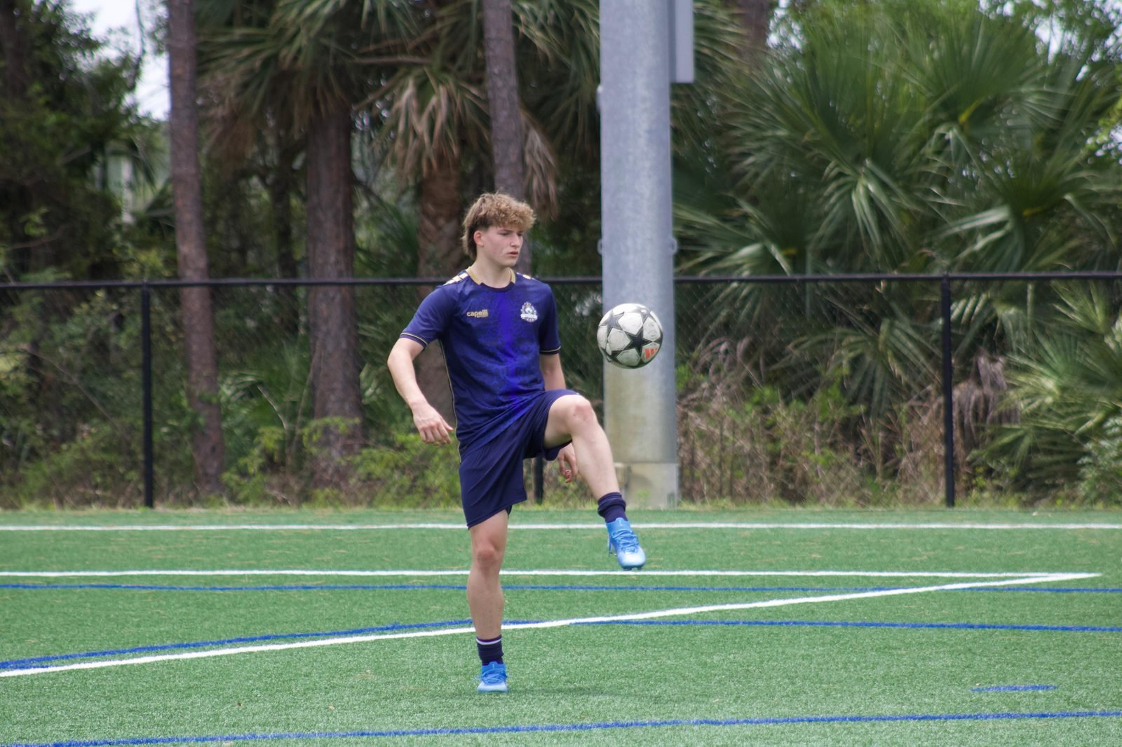Player juggling the ball