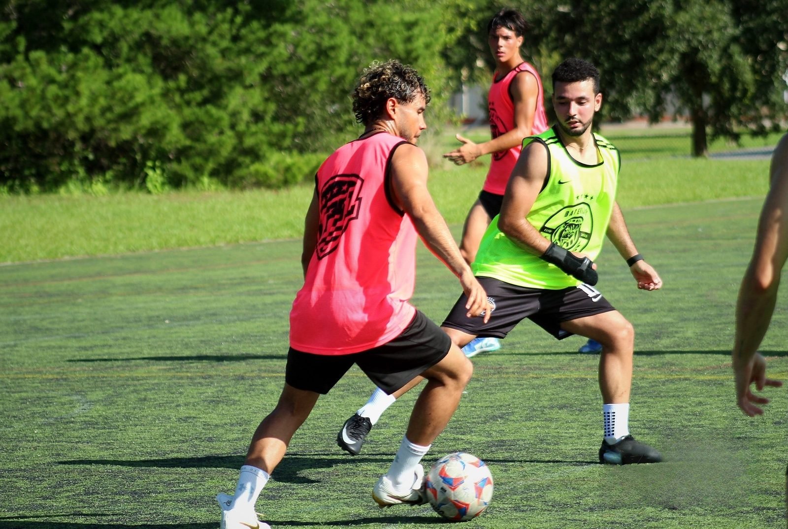 Dribbler taking on a defender