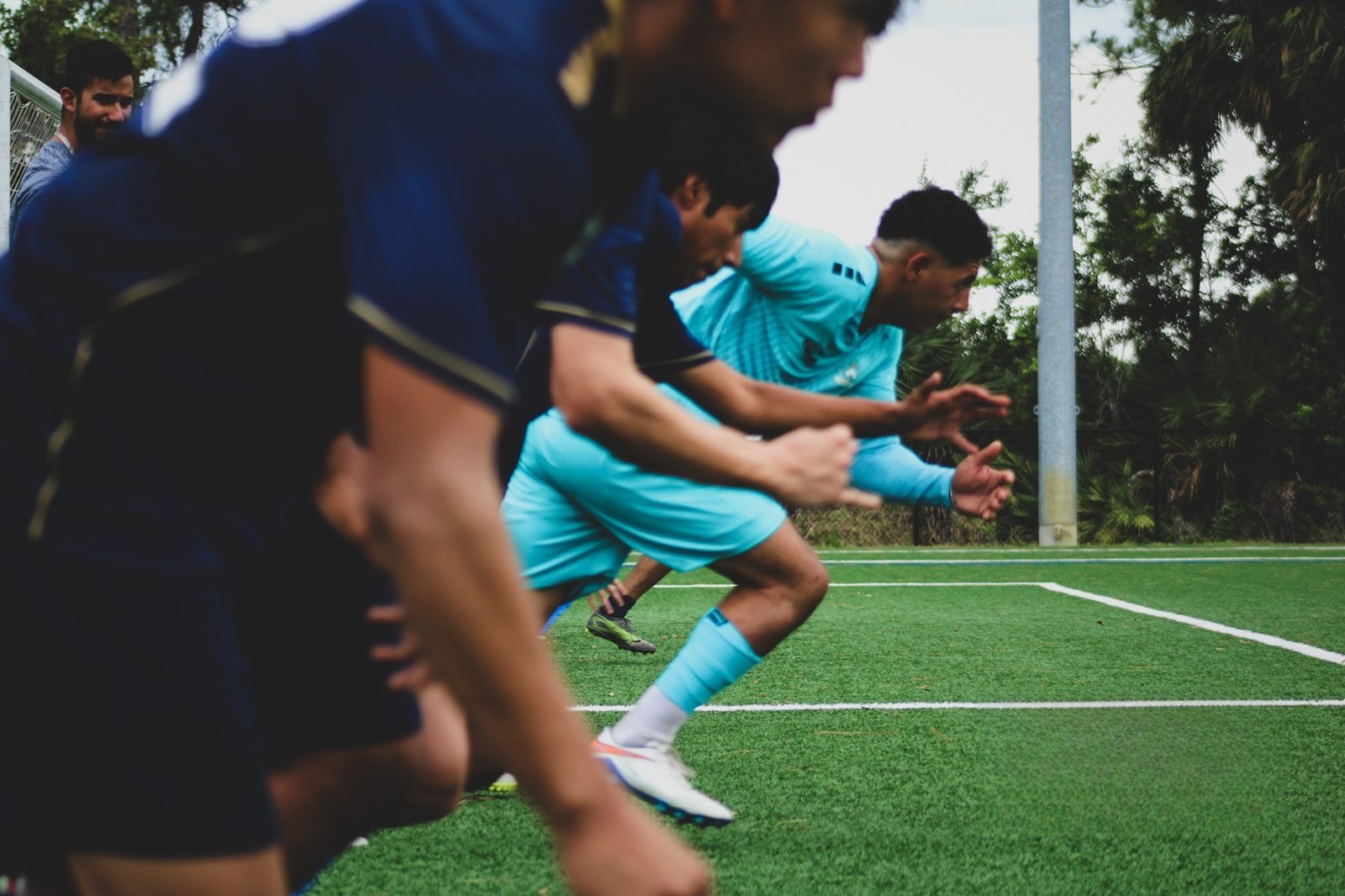 Sprint drills at training